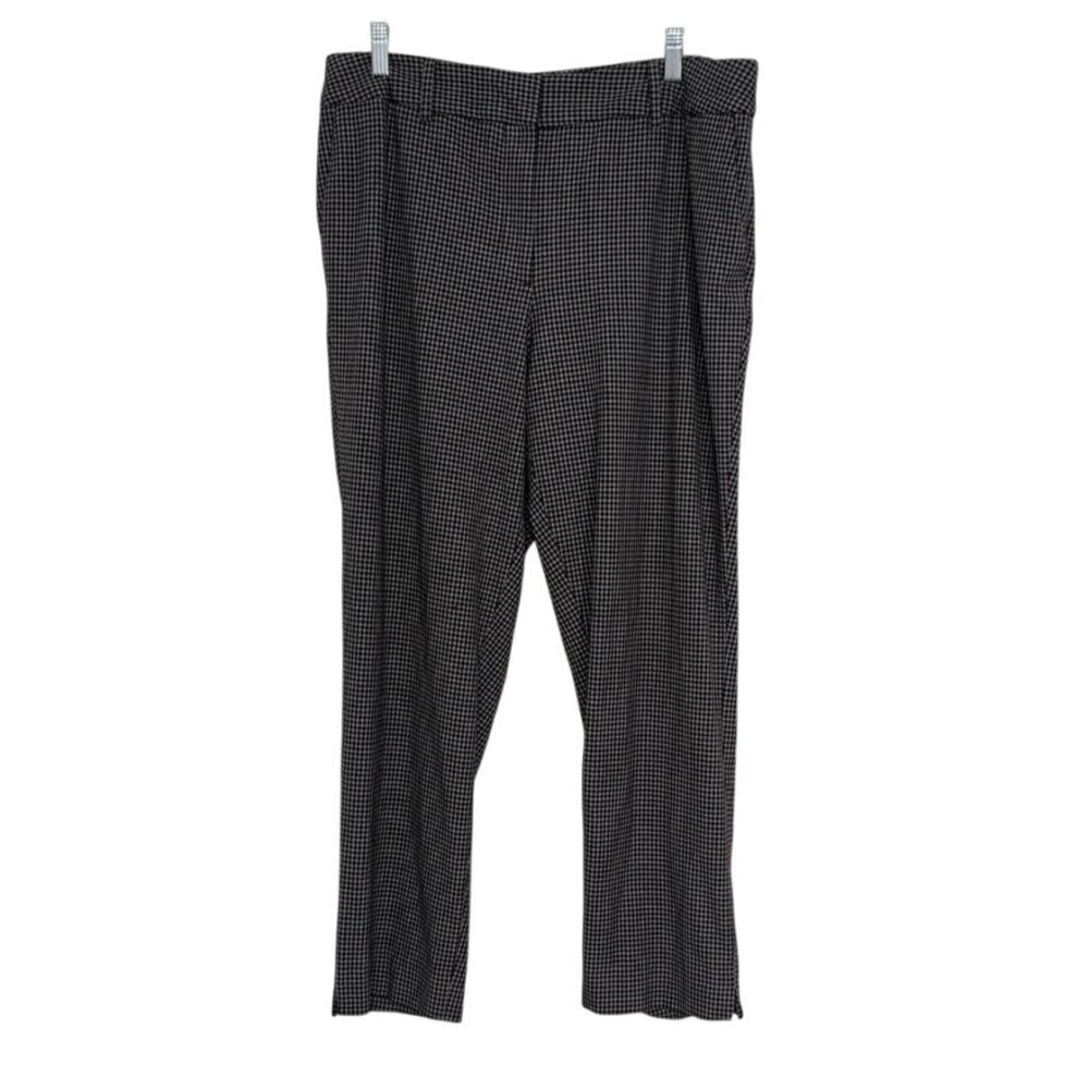 Talbots High Waist Hampshire Ankle Pants Womens Size 16W Black Houndstooth